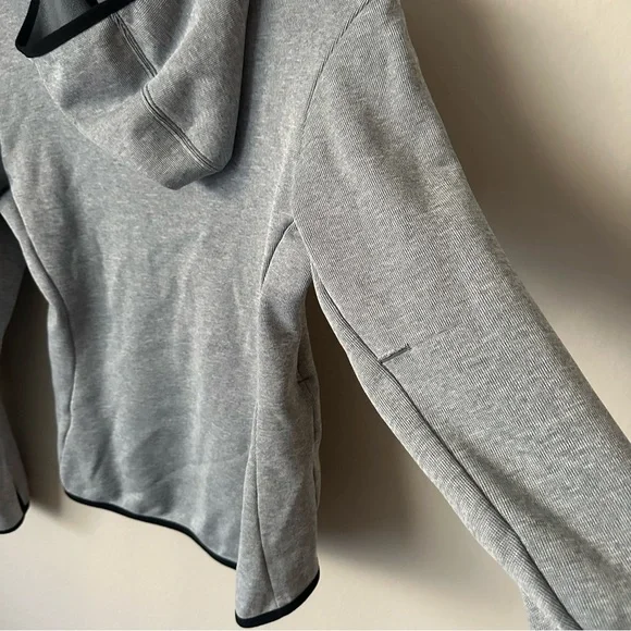 NIKE DRI-FIT Sweatshirt Women M Gray Zip Up Hooded Funnel Neck Thumb Hole - Picture 9 of 16
